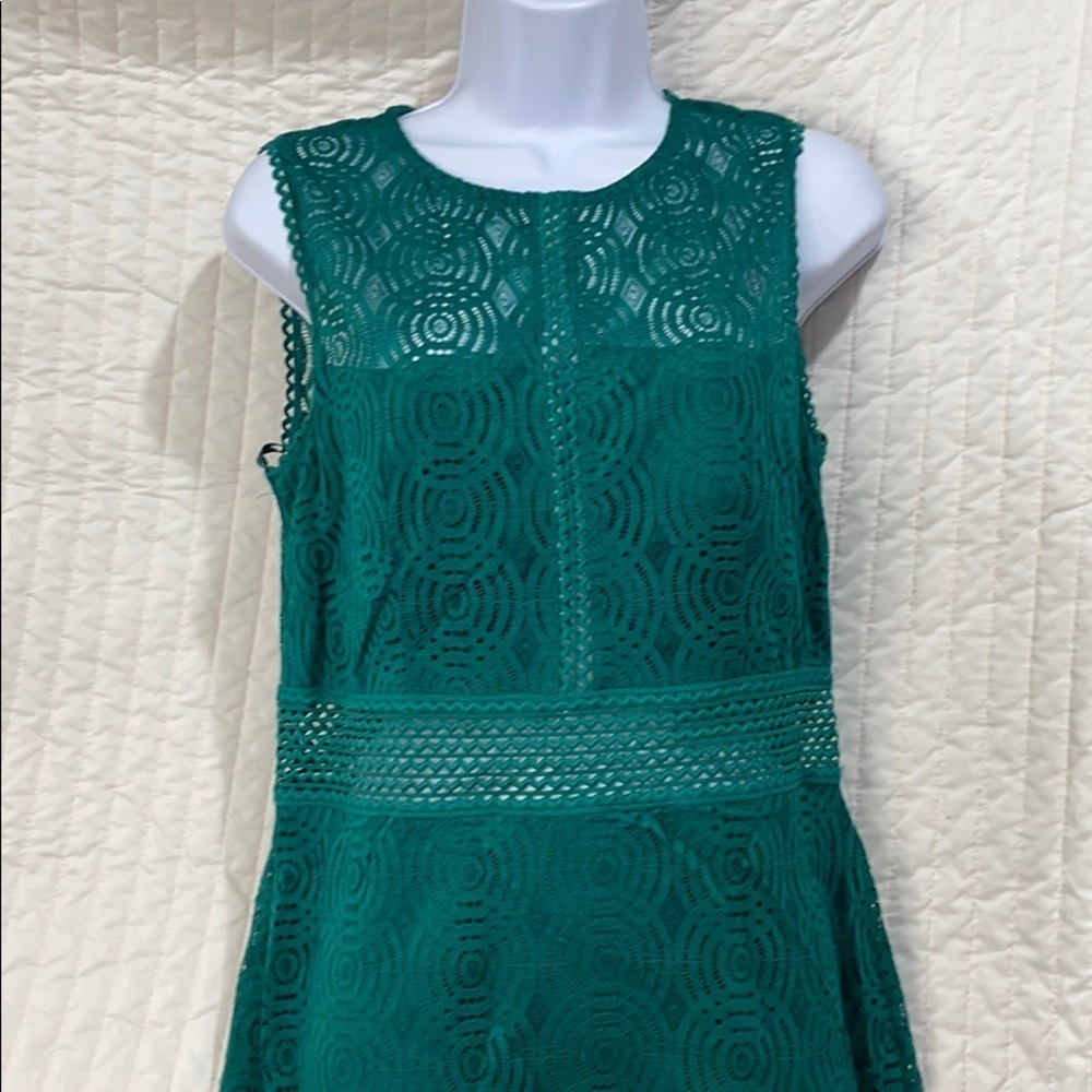 JODI KRISTOPHER emerald lace dress